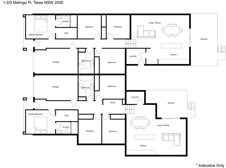 Floorplan of Homely semi-detached listing, 1&2/5 Melinga Place, Taree NSW 2430