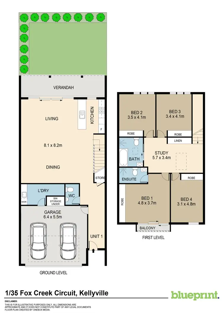 Floorplan of Homely townhouse listing, 1/35 Fox Creek Circuit, Kellyville NSW 2155