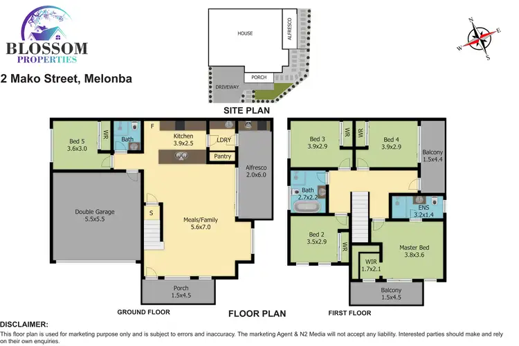 Floorplan of Homely semi-detached listing, 2 Mako Street, Marsden Park NSW 2765