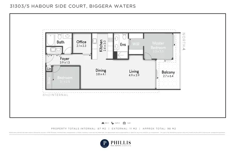 Floorplan of Homely unit listing, 31303/5 Harbourside Court, Biggera Waters QLD 4216