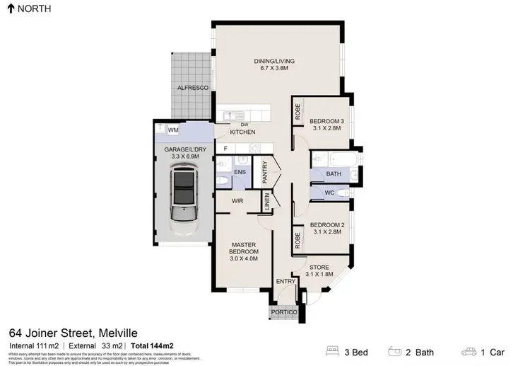 Floorplan of Homely house listing, 64 Joiner Street, Melville WA 6156