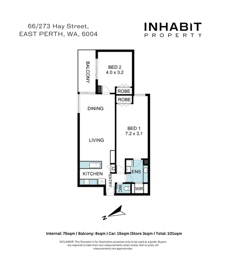 Floorplan of Homely apartment listing, 66/273 Hay Street, East Perth WA 6004