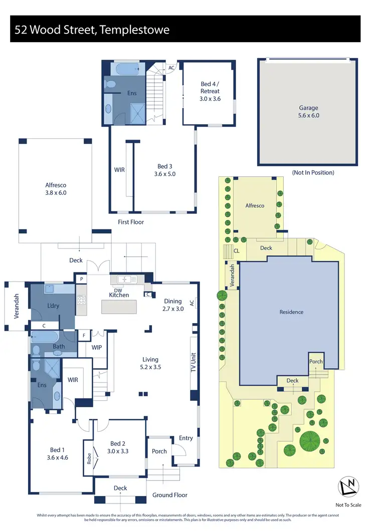 Floorplan of Homely townhouse listing, 52 Wood Street, Templestowe VIC 3106