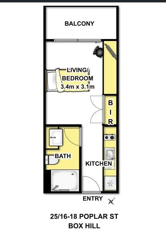Floorplan of Homely apartment listing, 25/16-18 Poplar Street, Box Hill VIC 3128