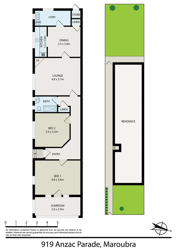Floorplan of Homely semi-detached listing, 919 Anzac Parade, Maroubra NSW 2035