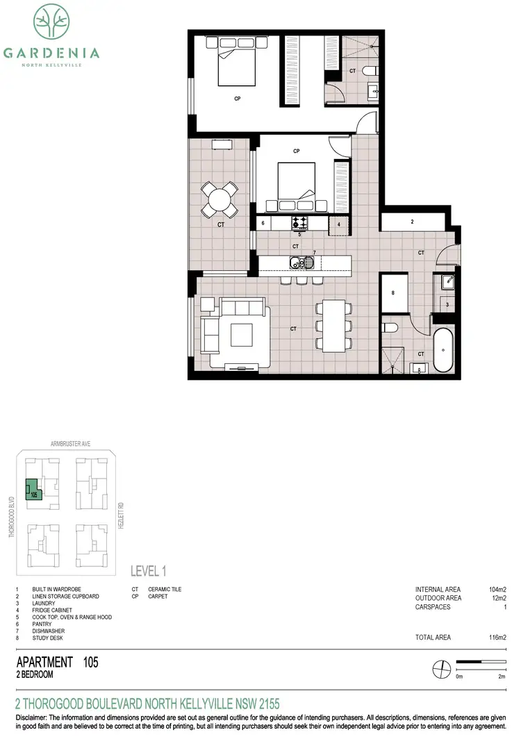 Floorplan of Homely apartment listing, 105/2 Thorogood Boulevard, North Kellyville NSW 2155