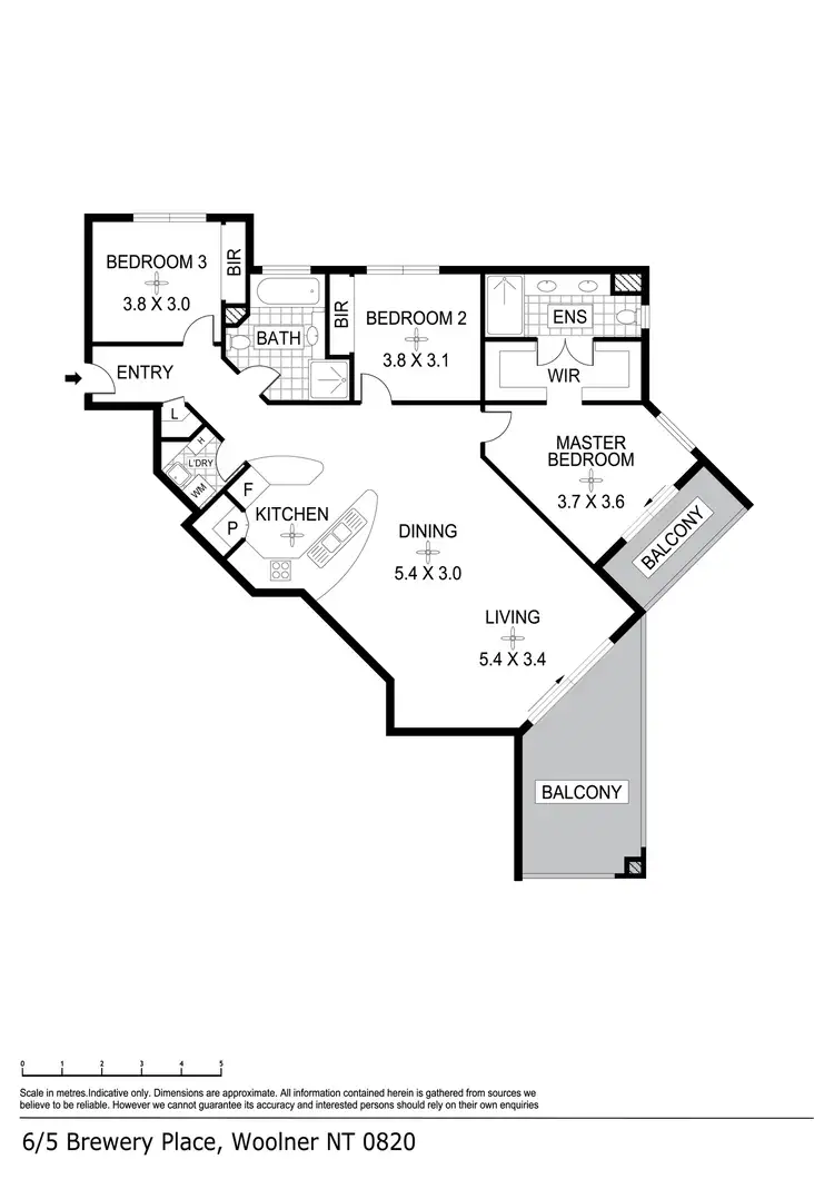 Floorplan of Homely apartment listing, 6/5 Brewery Place, Woolner NT 820