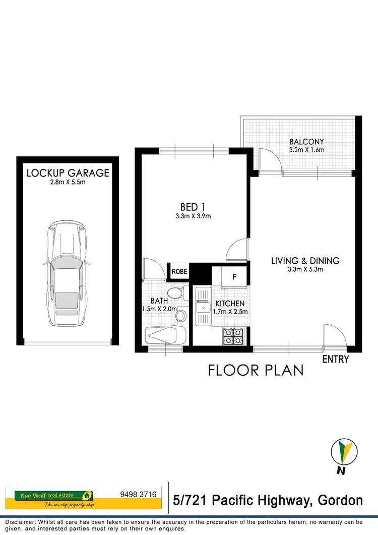 Floorplan of Homely unit listing, 5/721 Pacific Highway, Gordon NSW 2072