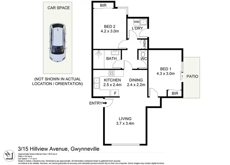 Floorplan of Homely apartment listing, 3/15 Hillview Avenue, Gwynneville NSW 2500