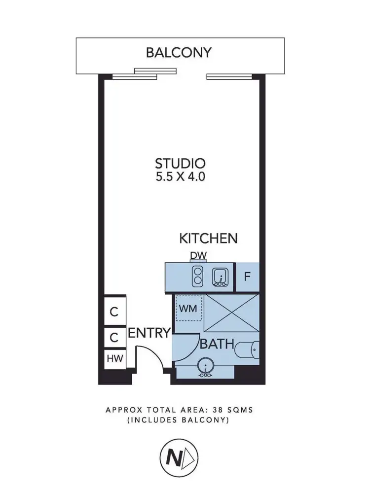 Floorplan of Homely apartment listing, 3006/288 Spencer Street, Melbourne VIC 3000