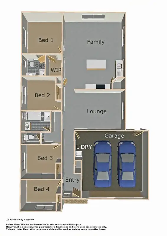 Floorplan of Homely house listing, 21 Katrina Way, Raceview QLD 4305