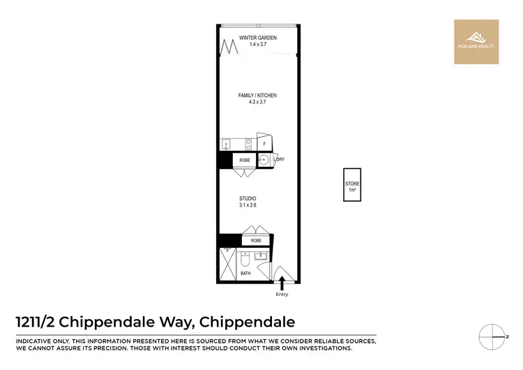 Floorplan of Homely apartment listing, 1211/2 Chippendale Way, Chippendale NSW 2008