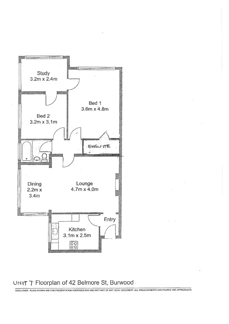 Floorplan of Homely apartment listing, 7/42 Belmore Street, Burwood NSW 2134