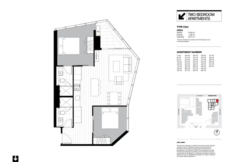 Floorplan of Homely apartment listing, 711/33 Rose Lane, Melbourne VIC 3000