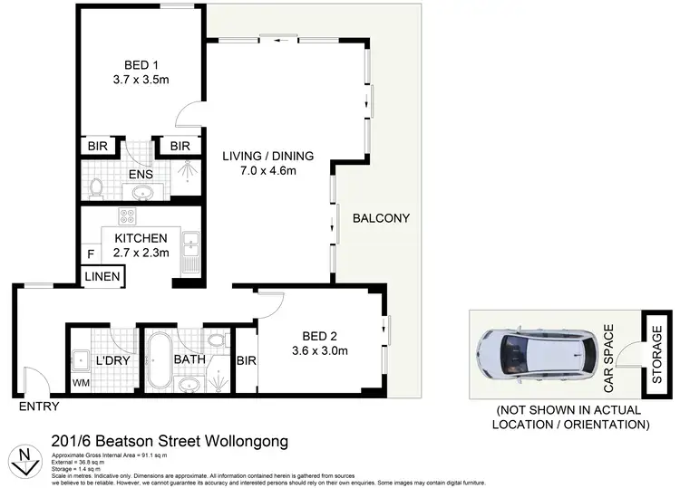 Floorplan of Homely unit listing, 201/6 Beatson Street, Wollongong NSW 2500