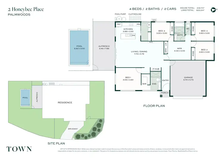 Floorplan of Homely house listing, 2 Honeybee Place, Palmwoods QLD 4555