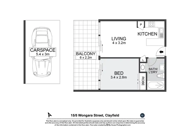 Floorplan of Homely unit listing, 15/5 Wongara Street, Clayfield QLD 4011