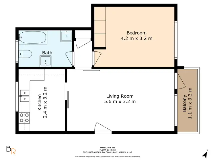 Floorplan of Homely apartment listing, 2/6 Cecil Street, Ashfield NSW 2131