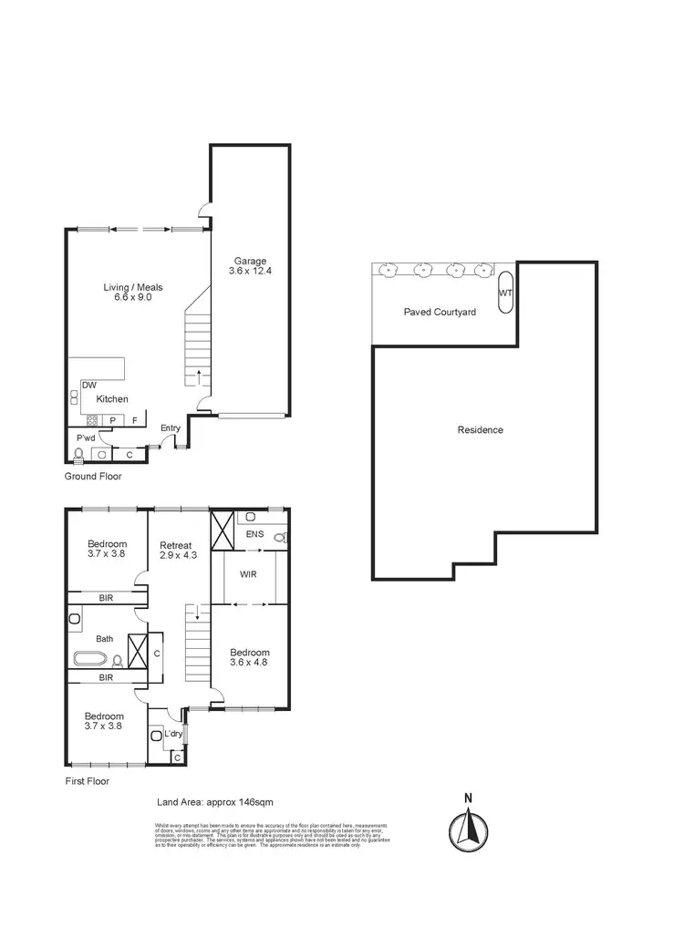 Floorplan of Homely townhouse listing, 2/34 Belmont Avenue North, Glen Iris VIC 3146