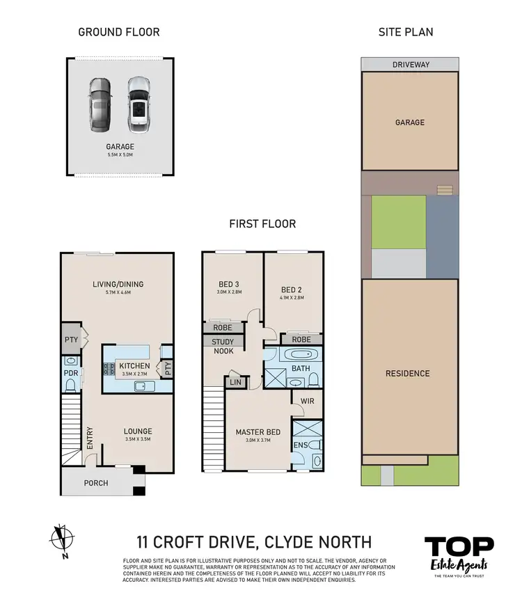 Floorplan of Homely townhouse listing, 11 Croft Drive, Clyde North VIC 3978