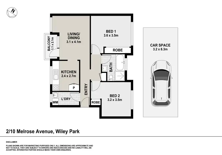 Floorplan of Homely unit listing, 2/10 Melrose Avenue, Wiley Park NSW 2195