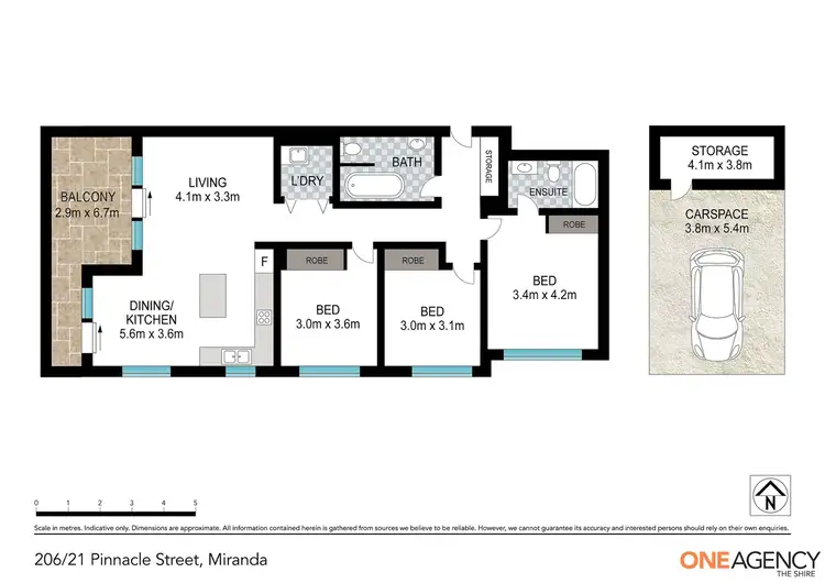 Floorplan of Homely apartment listing, 206/22 Pinnacle Street, Miranda NSW 2228