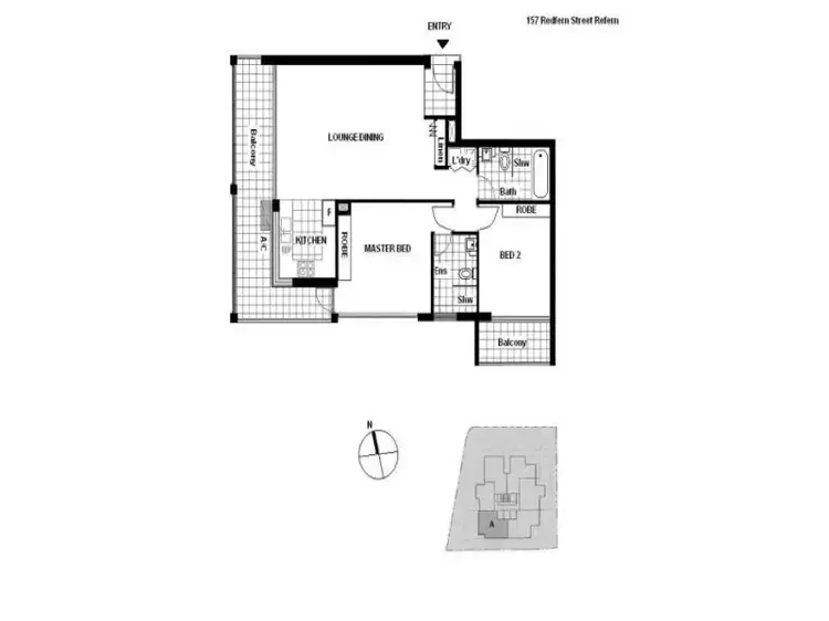 Floorplan of Homely apartment listing, 701/157 Redfern Street, Redfern NSW 2016