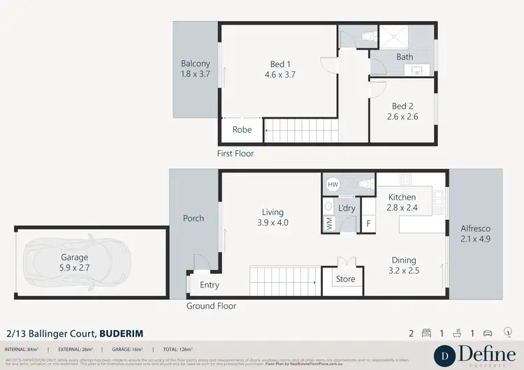 Floorplan of Homely unit listing, 2/13 Ballinger Court, Buderim QLD 4556