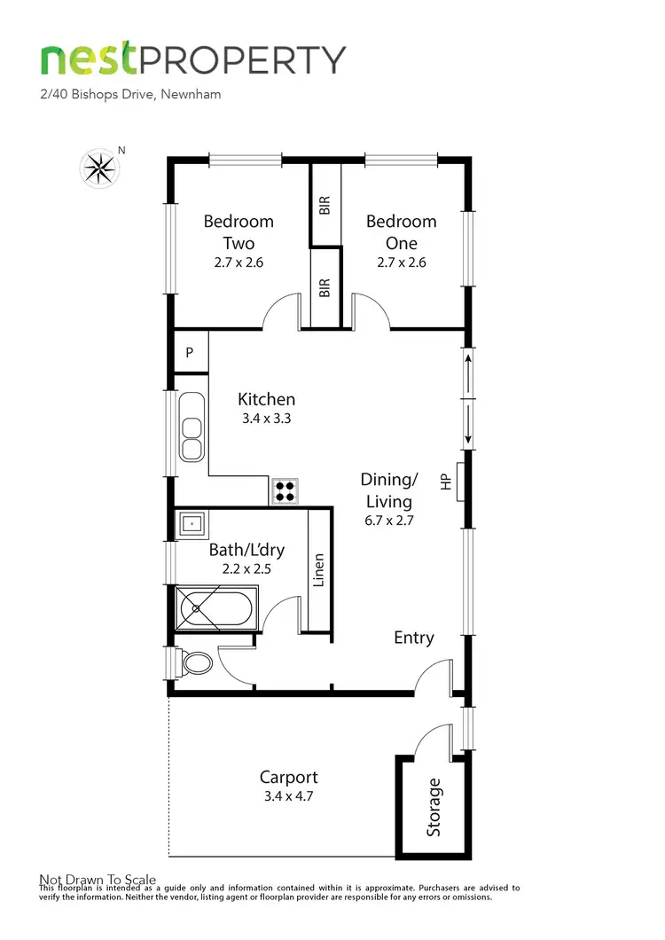 Floorplan of Homely unit listing, 2/40 Bishops Drive, Newnham TAS 7248