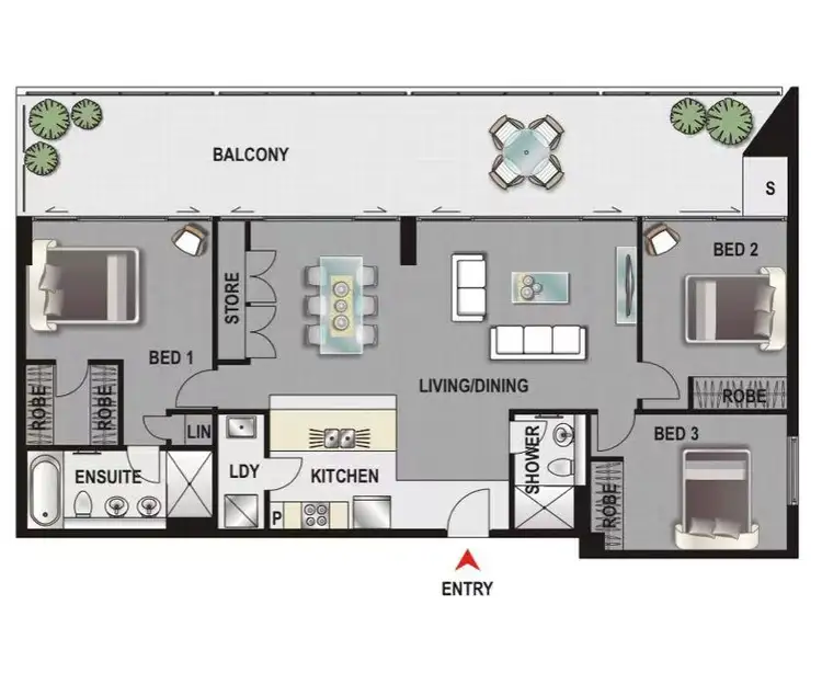 Floorplan of Homely apartment listing, level 15/20 Gadigal Avenue, Zetland NSW 2017