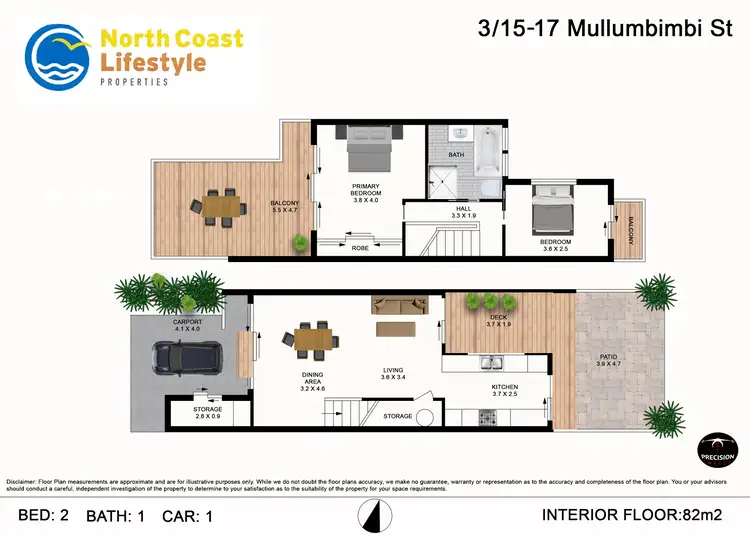 Floorplan of Homely townhouse listing, 3/15-17 Mullumbimbi Street, Brunswick Heads NSW 2483