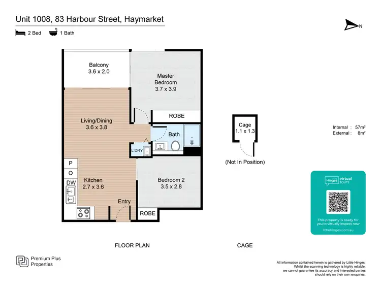 Floorplan of Homely apartment listing, 1008/83 Harbour Street, Haymarket NSW 2000