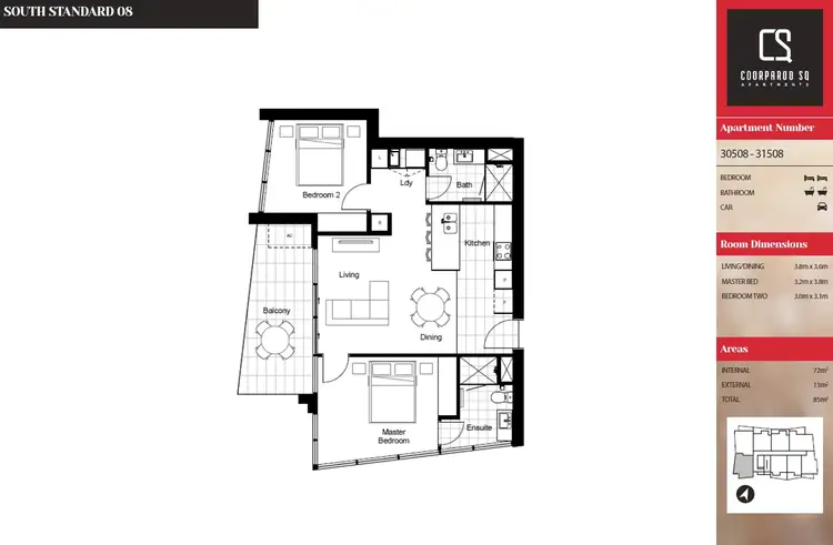 Floorplan of Homely apartment listing, 31408/300 Old Cleveland Road, Coorparoo QLD 4151