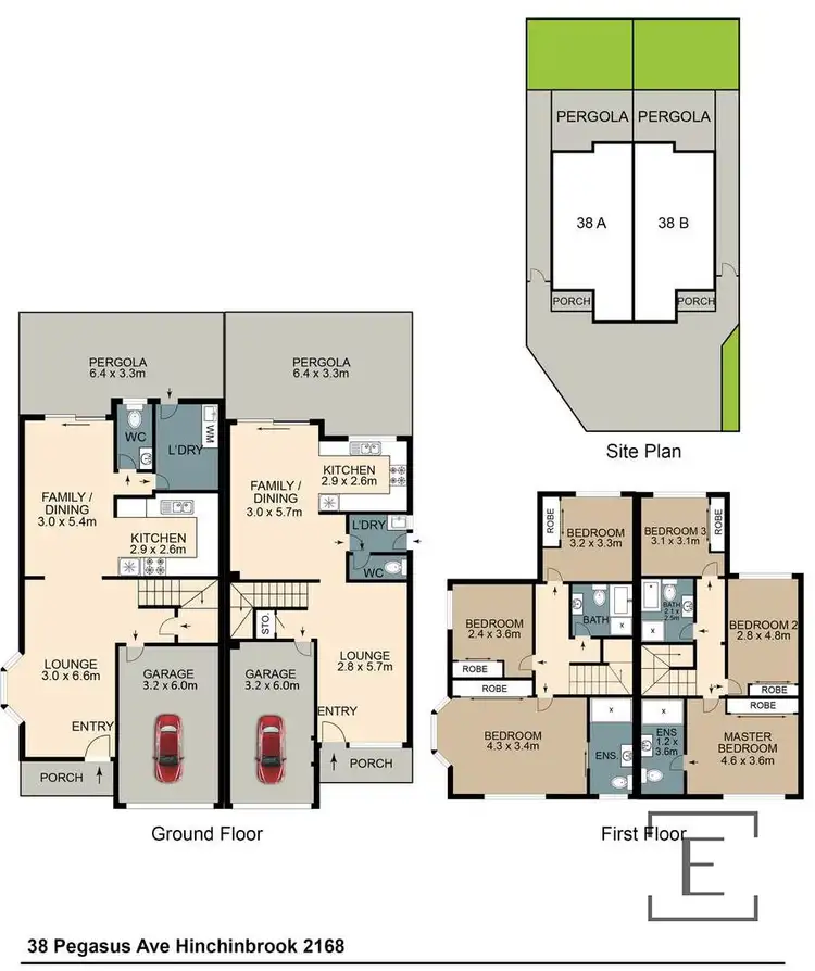 Floorplan of Homely semi-detached listing, 38A Pegasus Avenue, Hinchinbrook NSW 2168