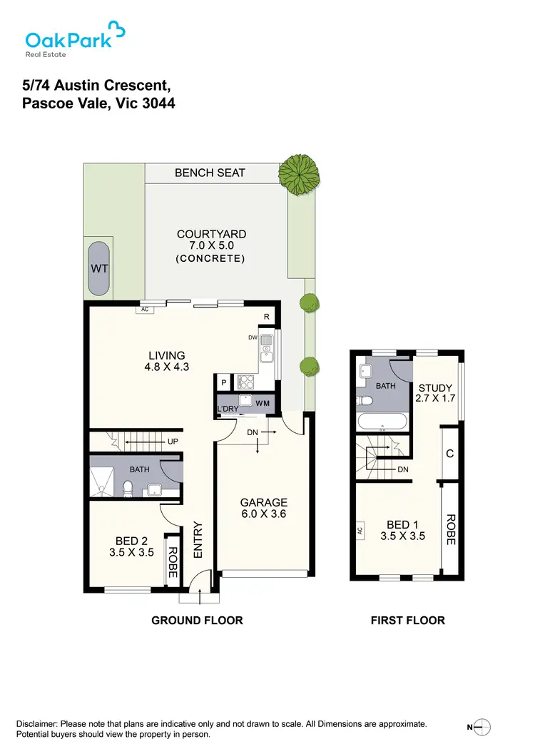 Floorplan of Homely townhouse listing, 5/74 Austin Crescent, Pascoe Vale VIC 3044