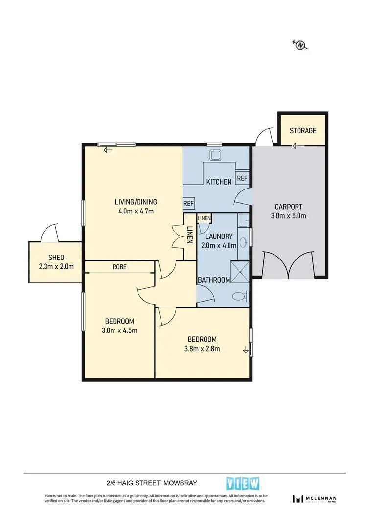 Floorplan of Homely unit listing, 2/6 Haig Street, Mowbray TAS 7248