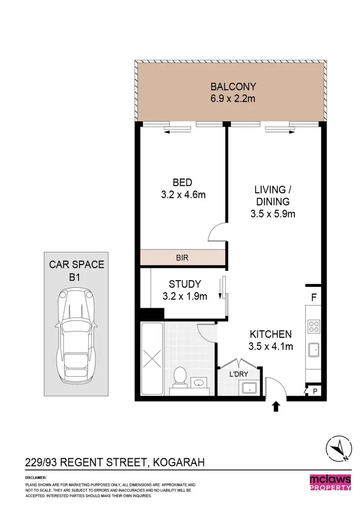 Floorplan of Homely apartment listing, 229/93 Regent Street, Kogarah NSW 2217