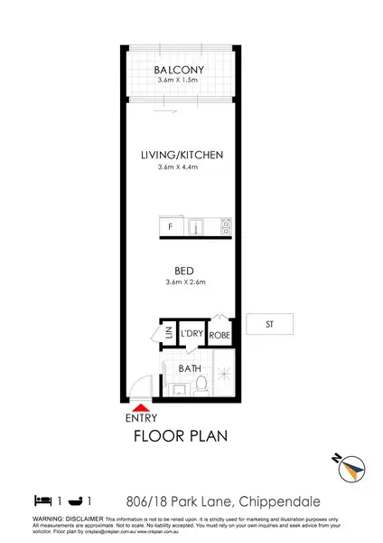 Floorplan of Homely apartment listing, 806/18 Park Lane, Chippendale NSW 2008