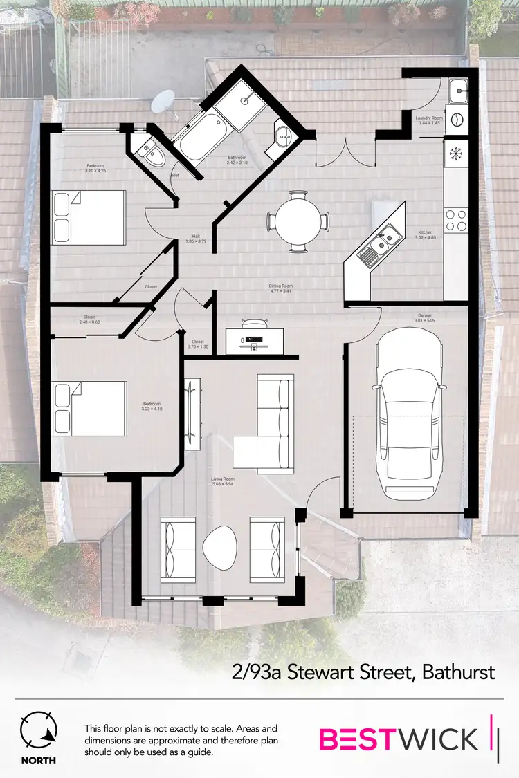 Floorplan of Homely unit listing, 2/93A Stewart Street, Bathurst NSW 2795