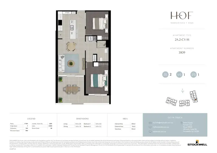 Floorplan of Homely apartment listing, 3109/57 Hofmann Drive, Noosaville QLD 4566