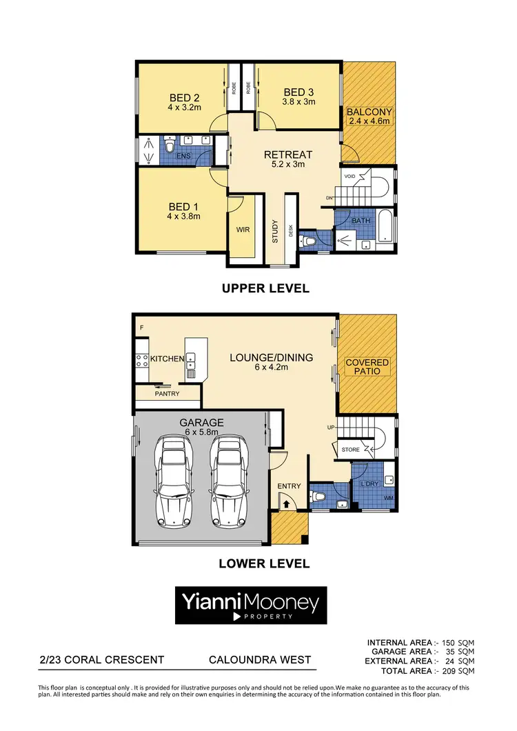Floorplan of Homely semi-detached listing, 2/23 Coral Crescent, Caloundra West QLD 4551