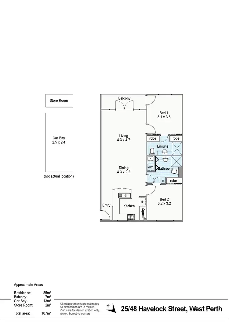 Floorplan of Homely apartment listing, 25/48 Havelock Street, West Perth WA 6005