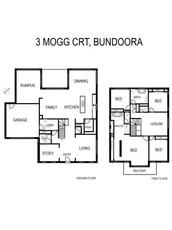 Floorplan of Homely house listing, 3 Mogg Court, Bundoora VIC 3083