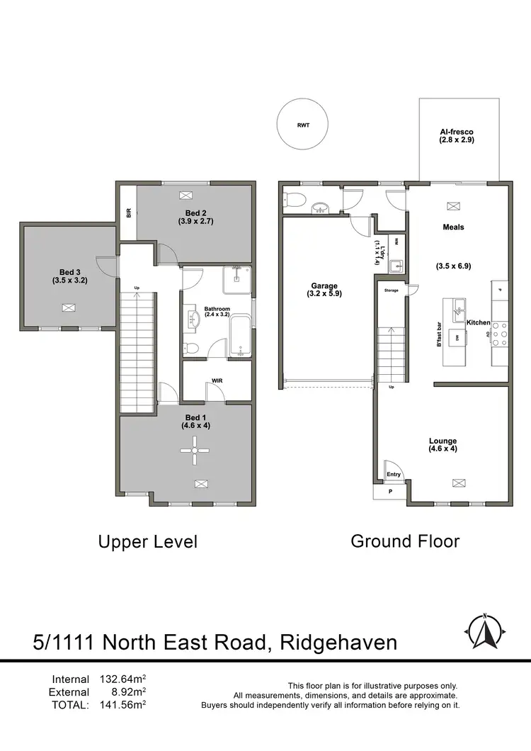 Floorplan of Homely townhouse listing, 5/1111 North East Road, Ridgehaven SA 5097
