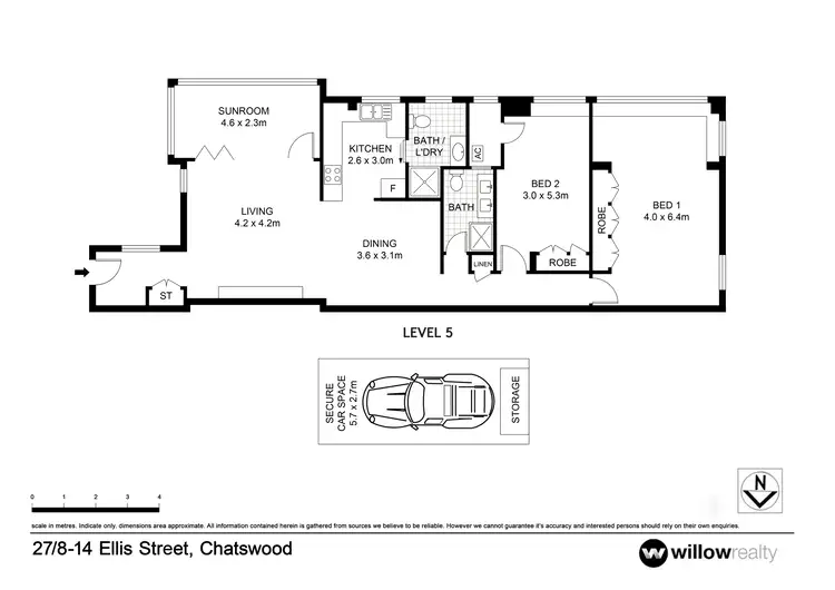 Floorplan of Homely apartment listing, 27/8-14 Ellis Street, Chatswood NSW 2067