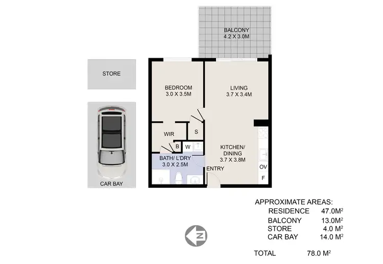 Floorplan of Homely apartment listing, 69/49 McGregor Road, Palmyra WA 6157