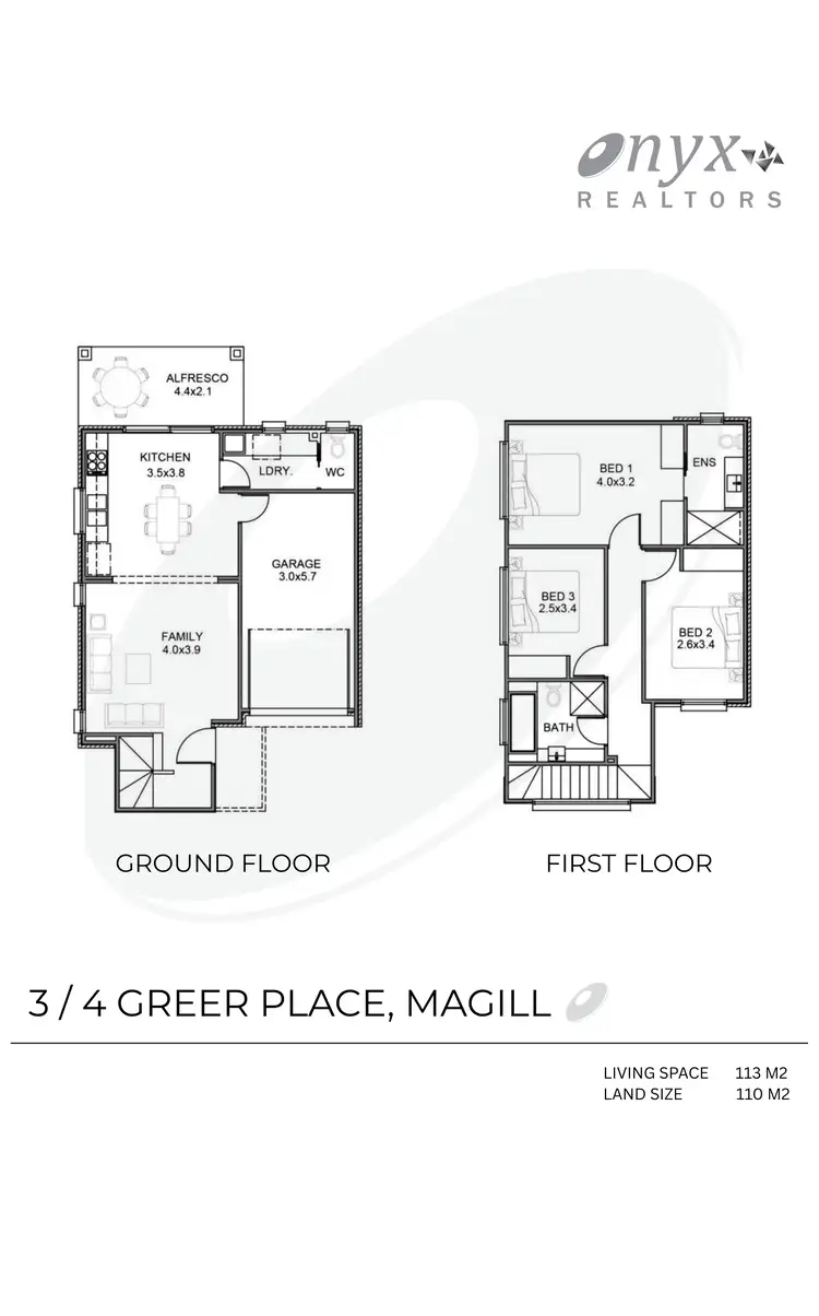 Floorplan of Homely townhouse listing, 3/4 Greer Place, Magill SA 5072