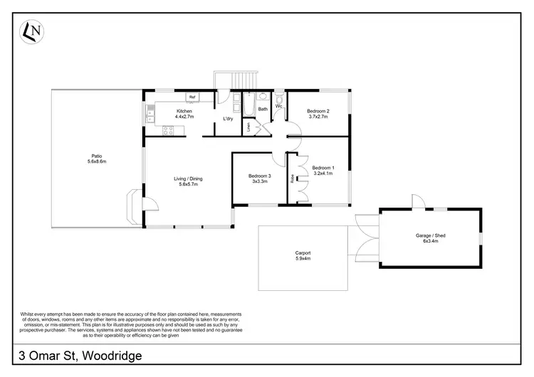 Floorplan of Homely house listing, 3 Omar Street, Woodridge QLD 4114