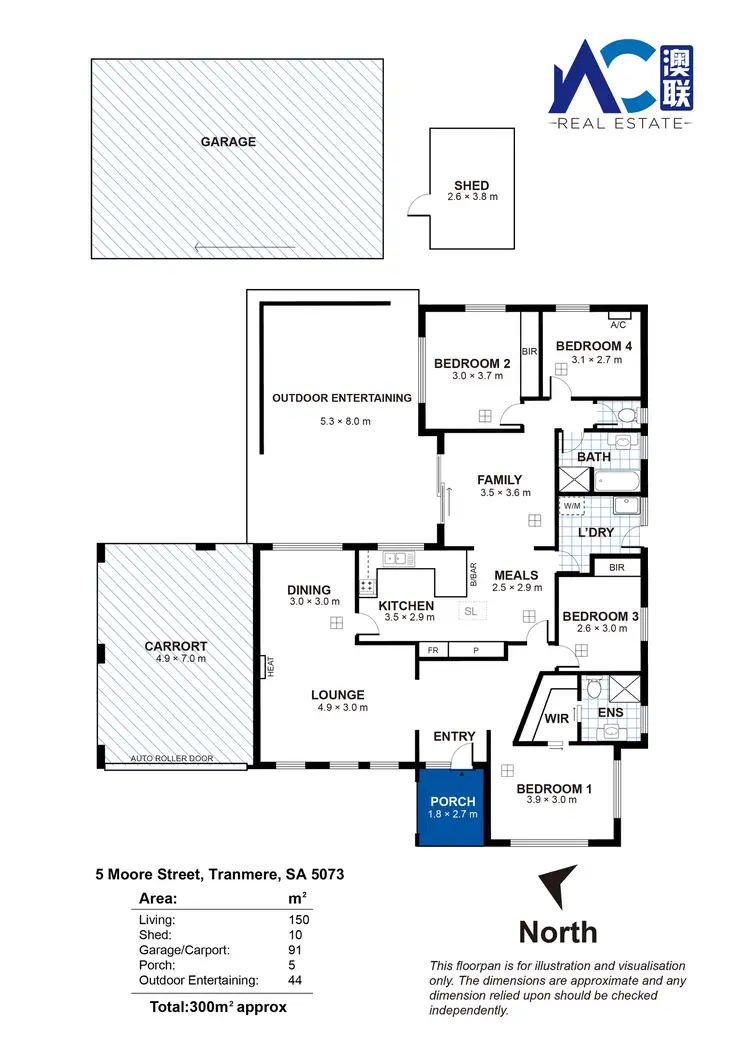 Floorplan of Homely house listing, 5 Moore Street, Tranmere SA 5073