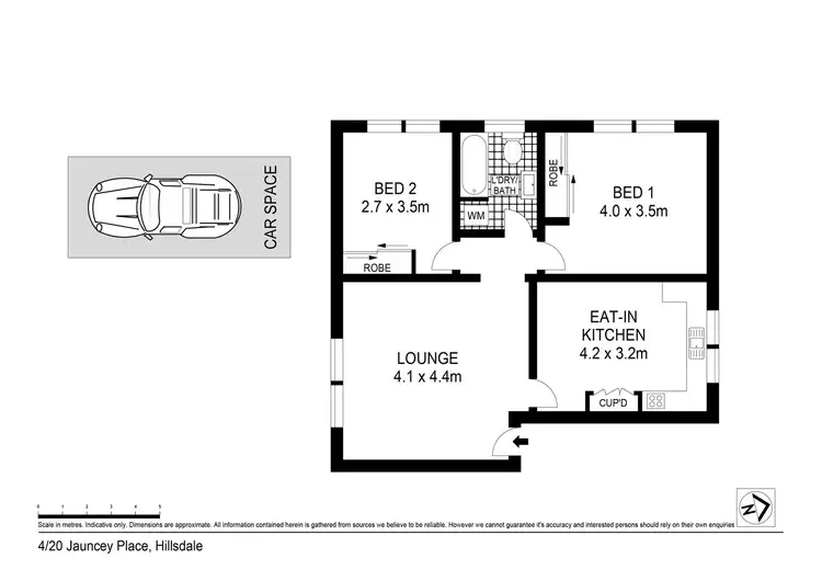 Floorplan of Homely apartment listing, 4/20 Jauncey Place, Hillsdale NSW 2036